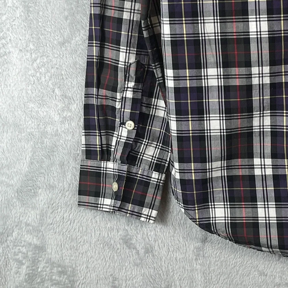 Ralph Lauren Boys XL 18-20 Plaid Button Down Shirt Purple Black Pony Preppy